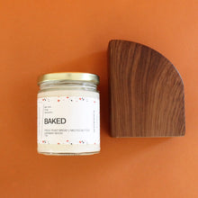 Load image into Gallery viewer, BAKED Hand Poured Candle. Fresh Baked  Yeast Bread. Caraway Seeds. Melted Butter. 7 oz. Wood Wick.