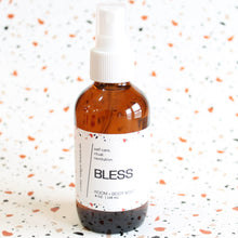 Load image into Gallery viewer, BLESS Energy Cleansing Spray. Cedar. Citrus. Sage. Palo Santo. Antibacterial Yoga Mat Mist. Quartz Crystal. 4 oz.