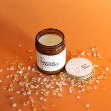 Load image into Gallery viewer, MATCHA LEMONADE Hand Poured Candle. Matcha. Lemonade. Lavender. Oat Milk. Honey. Traditional Cotton Wick. 7 oz.