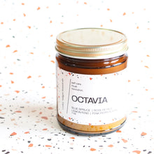 Load image into Gallery viewer, OCTAVIA Hand Poured Candle. Black Rose. Pink Peppercorn. Pine. 7 oz. Cotton Wick.