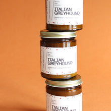 Load image into Gallery viewer, ITALIAN GREYHOUND Hand Poured Candle. Juicy grapefruit. Sugar. Rosemary. Mint. 7 oz. Cotton Wick.