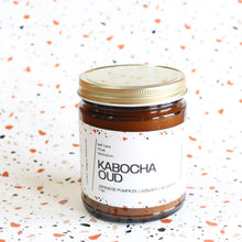 Load image into Gallery viewer, KABOCHA OUD. Japanese Pumpkin. Persimmon. Kumquat. Ginger. Clove. Brown Sugar. Blood Orange. 7 oz. Cotton Wick.