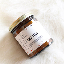 Load image into Gallery viewer, SUN TEA Hand Poured Candle. Lemon Verbena. Rose. Lavender. Bergamot. Vanilla. 7 oz. Cotton Wick.