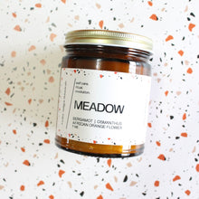 Load image into Gallery viewer, MEADOW Hand Poured Candle. Osmanthus. Orchid. Freesia. Vanilla Bean. Cotton Wick. 7 oz.