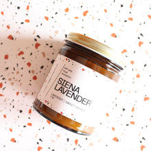Load image into Gallery viewer, SIENA LAVENDER Tuscan Lavender. Sweet Orange. Bergamot. Lemon Thyme. Hand Poured Candle.  7 oz. Cotton Wick.