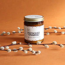 Load image into Gallery viewer, PISTACHIO TIRAMISU. Espresso. Sugared Pistachio. Baked Lady Finger Cookies. Cocoa. 7 oz. Traditional Cotton Wick.