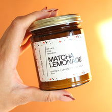 Load image into Gallery viewer, MATCHA LEMONADE Hand Poured Candle. Matcha. Lemonade. Lavender. Oat Milk. Honey. Traditional Cotton Wick. 7 oz.