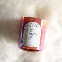 Load image into Gallery viewer, SOLSTICE SUN Hand Poured Candle. Clementine. Camphor. Frankincense. Clove. Myrrh. Cotton Wick. 12 oz. Iridescent Terracotta. Large.