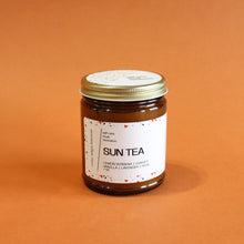 Load image into Gallery viewer, SUN TEA Hand Poured Candle. Lemon Verbena. Rose. Lavender. Bergamot. Vanilla. 7 oz. Cotton Wick.