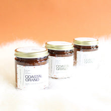 Load image into Gallery viewer, COASTAL GRAND Hand Poured Candle. Lemon. Morning Dew. Lilac. Orange Blossom. Driftwood. Traditional Cotton Wick. Amber Jar.
