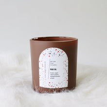 Load image into Gallery viewer, MAYA Hand Poured Candle. Brown Sugar. Sweet Potato. Nutmeg. Wood Wick. 12 oz. Matte Umber. SALE