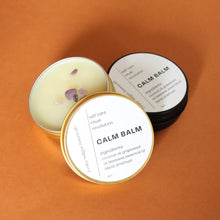Load image into Gallery viewer, CALM BALM Aromatherapy To Go. All Natural. Lavender. Ylang Ylang. Amethyst. 2 oz Tin.