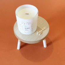 Load image into Gallery viewer, BALDWIN Hand Poured Candle. Antique Leather. Oud. Cedar Smoke. Black Pepper. Wood Wick. 12 oz. Matte White. Large.