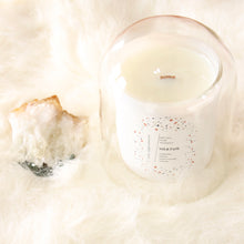 Load image into Gallery viewer, HIATUS Hand Poured Candle. Tuberose. Peony. Warm Woods. Wood Wick. 12 oz. Matte White.
