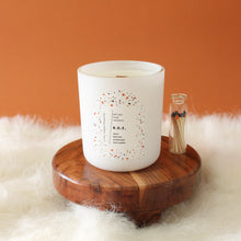 Load image into Gallery viewer, B.D.E. Hand Poured Candle. Elemi. Black Tea. Tobacco. Scotch. Wood Wick. 12 oz. Matte White.