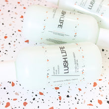 Load image into Gallery viewer, LUSH LIFE Hand and Body Wash. Avocado OIl. Cucumber Extract. Plum. White Rose. Vanilla. 8 oz.