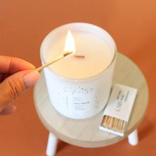 Load image into Gallery viewer, BALDWIN Hand Poured Candle. Antique Leather. Oud. Cedar Smoke. Black Pepper. Wood Wick. 12 oz. Matte White. Large.