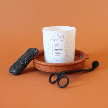Load image into Gallery viewer, EQUINOX Hand Poured Candle. Charred Marshmallow. Pumpkin Pulp. Cashmere. Vetiver. Wood Wick. 12 oz. Matte White.