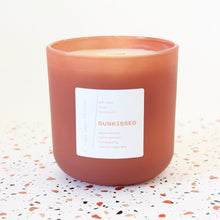 Load image into Gallery viewer, SUNKISSED Hand Poured Candle. Agave Amica. Neroli Extract. Honeyed Fig. Tuscan Rosemary. Wood Wick. 14 oz. Fawn Tan. Large.
