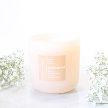 Load image into Gallery viewer, RETROGRADE Hand Poured Candle. Wood Wick. Elemi Resin. Lit Matches. Unrefined Beeswax. Big Leaf Mahogany. 14 oz. Blush Peach Matte. Large.