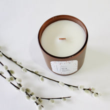 Load image into Gallery viewer, MAYA Hand Poured Candle. Brown Sugar. Sweet Potato. Nutmeg. Wood Wick. 12 oz. Matte Umber. SALE