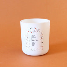 Load image into Gallery viewer, RAPTURE Hand Poured Candle. Tonka. Cocoa Butter. Jasmine. Olive Wood. Wood Wick. 12 oz. Matte White.