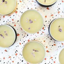Load image into Gallery viewer, CALM BALM Aromatherapy To Go. All Natural. Lavender. Ylang Ylang. Amethyst. 2 oz Tin.