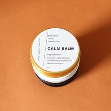 Load image into Gallery viewer, CALM BALM Aromatherapy To Go. All Natural. Lavender. Ylang Ylang. Amethyst. 2 oz Tin.