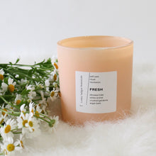Load image into Gallery viewer, FRESH Hand Poured Candle. Orchid. Kale. Argan Wood. Pear. Gardenia. 13 oz. Matte Peach. SALE