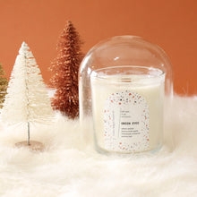 Load image into Gallery viewer, GREEN EYES Hand Poured Candle. Granny Smith Apple. Salted Caramel. Jasmine Leaf. Wood Wick. 12 oz. Clear Vessel.