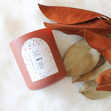 Load image into Gallery viewer, NOLA Hand Poured Candle. Bourbon. Beignet. Tobacco. Wood Wick. 12 oz. Matte Terracotta.