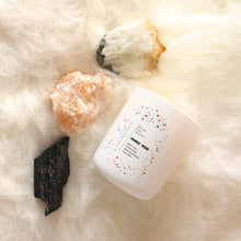 Load image into Gallery viewer, ORANGE MOON Hand Poured Candle. Blood Orange. Ginger Snap. Cacao Blanc. Wood Wick. 12 oz. Matte White.