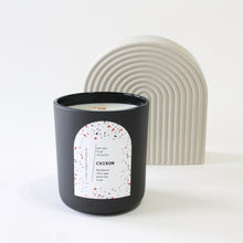 Load image into Gallery viewer, CHIRON Hand Poured Candle. Blackberry. Clary Sage. Tea. Large Wood Wick Candle. Matte Black.