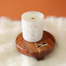 Load image into Gallery viewer, B.D.E. Hand Poured Candle. Elemi. Black Tea. Tobacco. Scotch. Wood Wick. 12 oz. Matte White.