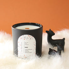 Load image into Gallery viewer, RUMI Hand Poured Candle. Pomelo Fruit. Gumdrop Eucalyptus. Meadow Grass. Wood Wick. 12 oz. Matte Black.