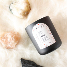 Load image into Gallery viewer, PORTAL Hand Poured Candle. Palo Santo. Eucalyptus. Cypress. Wood Wick. 12 oz. Matte Black.