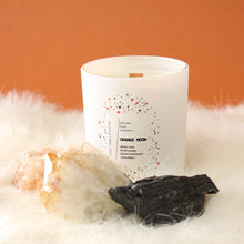 Load image into Gallery viewer, ORANGE MOON Hand Poured Candle. Blood Orange. Ginger Snap. Cacao Blanc. Wood Wick. 12 oz. Matte White.