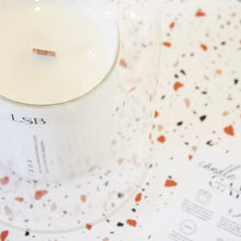 Load image into Gallery viewer, B D E Hand Poured Candle. Leather. Ginger. Cedar. Scotch. Coconut. Vetiver. Purple Basil. 8 oz.