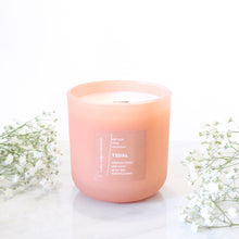 Load image into Gallery viewer, TIDAL Hand Poured Candle. Calabrian Lemon. Green Lilac. Jade Water. Spanish Juniper. 14 oz. Deep Peach Matte. Large.