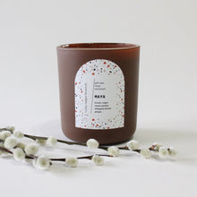 Load image into Gallery viewer, MAYA Hand Poured Candle. Brown Sugar. Sweet Potato. Nutmeg. Wood Wick. 12 oz. Matte Umber. SALE