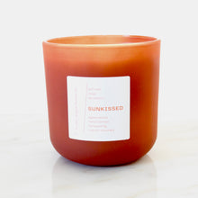 Load image into Gallery viewer, SUNKISSED Hand Poured Candle. Agave Amica. Neroli Extract. Honeyed Fig. Tuscan Rosemary. Wood Wick. 14 oz. Fawn Tan. Large.