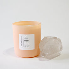 Load image into Gallery viewer, FRESH Hand Poured Candle. Orchid. Kale. Argan Wood. Pear. Gardenia. 13 oz. Matte Peach. SALE