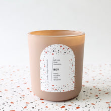 Load image into Gallery viewer, BEY Hand Poured Candle. Clove. Honey. Bourbon. Tamarind. Wood Wick. 12 oz. Matte Fawn. SALE
