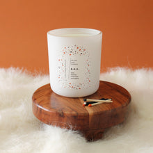 Load image into Gallery viewer, B.D.E. Hand Poured Candle. Elemi. Black Tea. Tobacco. Scotch. Wood Wick. 12 oz. Matte White.