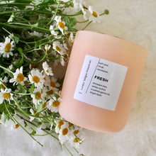 Load image into Gallery viewer, FRESH Hand Poured Candle. Orchid. Kale. Argan Wood. Pear. Gardenia. 13 oz. Matte Peach. SALE