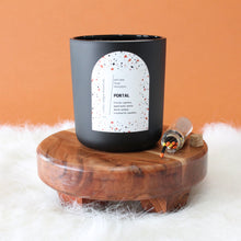 Load image into Gallery viewer, PORTAL Hand Poured Candle. Palo Santo. Eucalyptus. Cypress. Wood Wick. 12 oz. Matte Black.