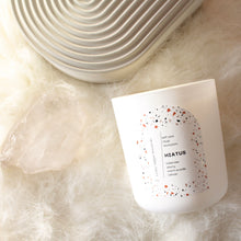 Load image into Gallery viewer, HIATUS Hand Poured Candle. Tuberose. Peony. Warm Woods. Wood Wick. 12 oz. Matte White.