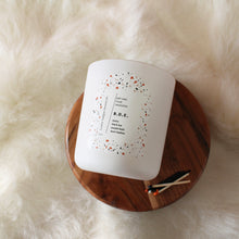 Load image into Gallery viewer, B.D.E. Hand Poured Candle. Elemi. Black Tea. Tobacco. Scotch. Wood Wick. 12 oz. Matte White.