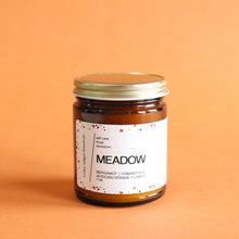 Load image into Gallery viewer, MEADOW Hand Poured Candle. Osmanthus. Orchid. Freesia. Vanilla Bean. Cotton Wick. 7 oz.