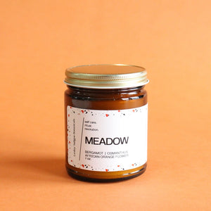 MEADOW Hand Poured Candle. Osmanthus. Orchid. Freesia. Vanilla Bean. Cotton Wick. 7 oz.